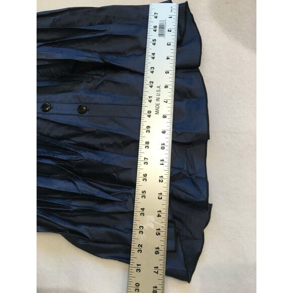 Beluva Women's Collared 3/4 Sleeve High-Low Hem Button Up Shirt Blue Medium - Picture 8 of 9